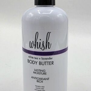 Whish Body Butter Moisturizer White Tea & Lavender 16oz FullSize Antioxidant NEW